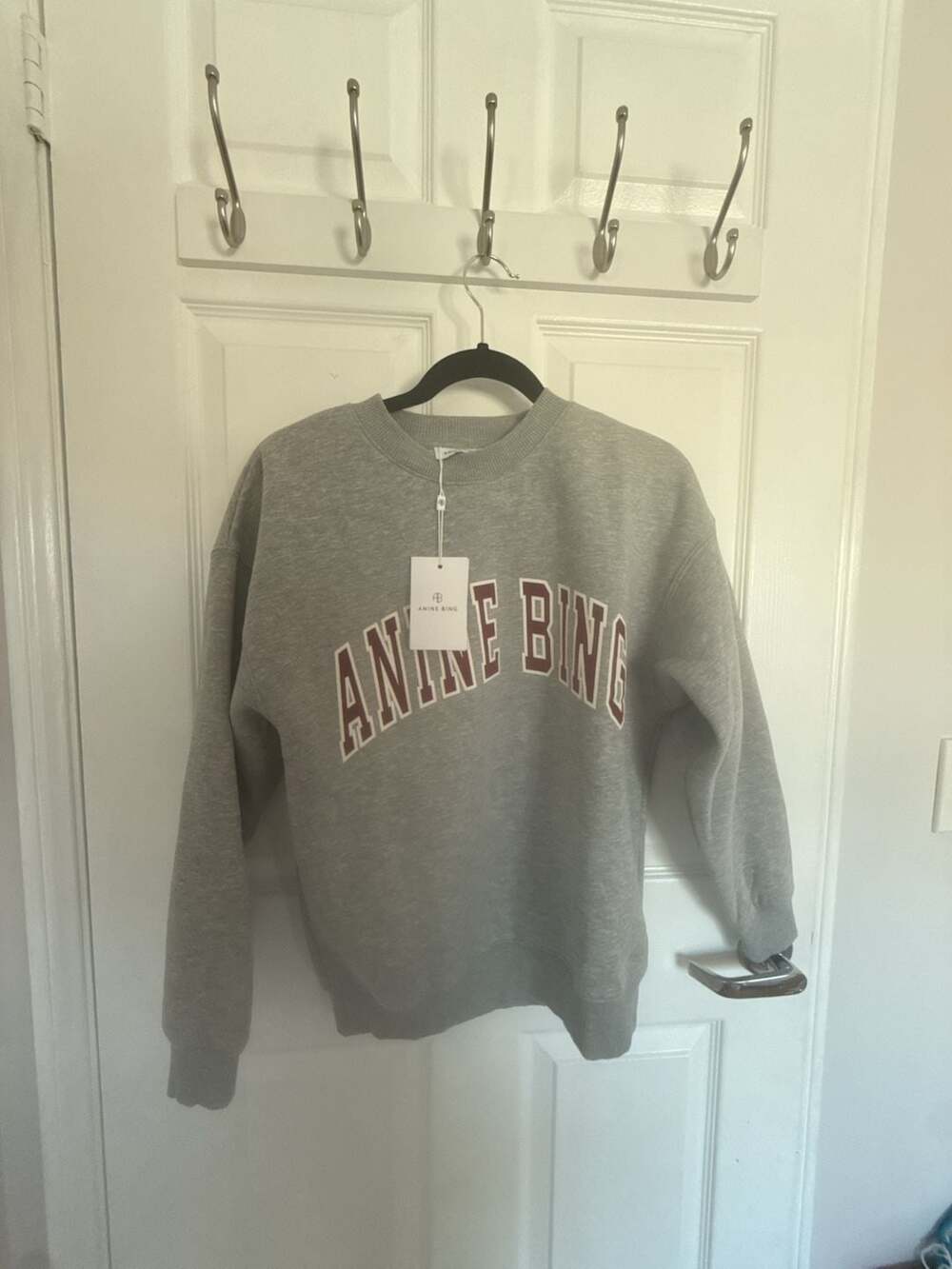 Anine Bing Spencer Sweatshirt in Medium Heather Grey